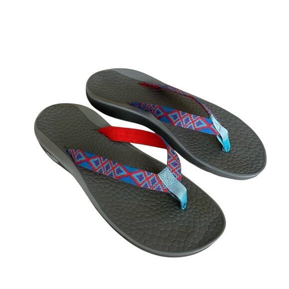 Chaco Women's Sandals - Red, Blue, Gray - Picture 1 of 10